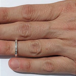 ANEL FOLHEADO A PRATA COM 50 MILÉSIMOS + VERNIZ DIAMOND ANEL FALANGE COM MICRO ZIRCÔNIAS PRAN000066