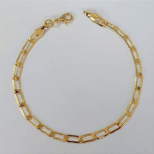 PULSEIRA FOLHEADA A OURO - BANHADO COM 5 MILÉSIMOS + VERNIZ DIAMOND - PULSEIRA - TAMANHOS: 17CM - (OURO207) OUPS000041