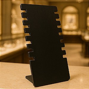 EXPOSITOR PARA CORRENTE E GARGANTILHAS EM MADEIRA MDF PARA ATÉ 7 CORRENTES - (MD2-M) TAMANHO: 9,5x17x28CM - PREB000013