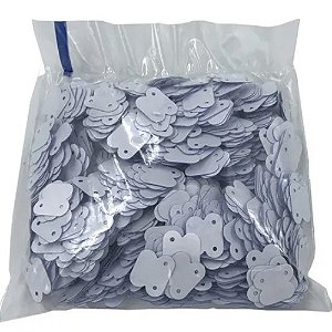 ETIQUETA TAG BRANCA COM CORTE PARA BRINCOS PACOTE COM 100 UNIDADES TAMANHO: 15X18MM - (ET6) - PREB000015