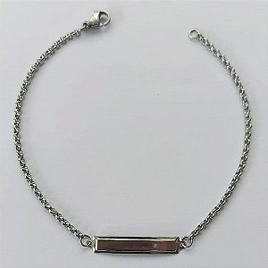 PULSEIRA EM AÇO INOXIDÁVEL - (BCOL032) CORRENTE ELO PORTUGUÊS 18CM - ACPS000555