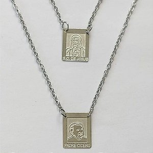 ESCAPULÁRIO EM AÇO INOXIDÁVEL - ESCAPULÁRIO PADRE CÍCERO - TAMANHO: 60CM - COMPOSIÇÃO: AÇO INOXIDÁVEL (AÇO1325) ACES000047