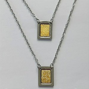 ESCAPULÁRIO EM AÇO INOXIDÁVEL- ESCAPULÁRIO SÃO JORGE DOURADO - TAMANHO: 60CM - COMPOSIÇÃO: AÇO INOXIDÁVEL (AÇO1322) ACES000050
