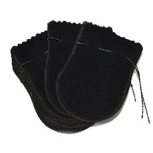 SAQUINHO DE VELUDO PARA JOIAS COM 1 CORDÃO 6X6CM PRETO (1607) (VENDIDO POR UNIDADE) - PREB000022