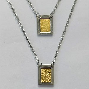 ESCAPULÁRIO EM AÇO INOXIDÁVEL - ESCAPULÁRIO NOSSA SRA APARECIDA DOURADO - TAMANHO: 60CM - COMPOSIÇÃO: AÇO INOXIDÁVEL (AÇO1344) ACES000054