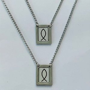 ESCAPULÁRIO EM AÇO INOXIDÁVEL - ESCAPULÁRIO PEIXE SIMBOLO CRISTÃO - TAMANHO: 60CM - COMPOSIÇÃO: AÇO INOXIDÁVEL (AÇO1339) ACES000057