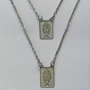 ESCAPULÁRIO EM AÇO INOXIDÁVEL - ESCAPULÁRIO PEIXE SIMBOLO CRISTÃO COM PALAVRA JESUS - TAMANHO: 60CM - COMPOSIÇÃO: AÇO INOXIDÁVEL (AÇO1340) ACES000058