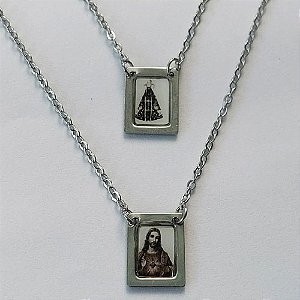 ESCAPULÁRIO EM AÇO INOXIDÁVEL - ESCAPULÁRIO NOSSA SRA APARECIDA - TAMANHO: 60CM - COMPOSIÇÃO: AÇO INOXIDÁVEL (AÇO1336) ACES000060