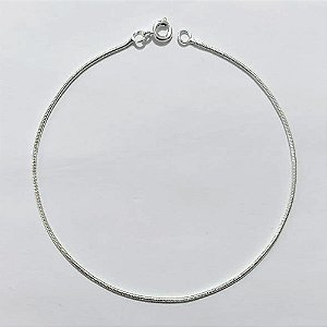 PULSEIRA FOLHEADA A PRATA COM 50 MILÉSIMOS + VERNIZ DIAMOND - PULSEIRA RABO DE RATO - TAMANHO: 21CM PRPS001048