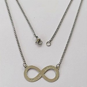GARGANTILHA EM AÇO INOXIDÁVEL - GARGANTILHA COM PINGENTE INFINITO 12MM - TAMANHO: 45CM - COMPOSIÇÃO: AÇO INOXIDÁVEL - (AÇO1378)ACGG000234