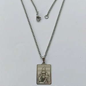 GARGANTILHA EM AÇO INOXIDÁVEL - GARGANTILHA COM PINGENTE JESUS CRISTO 14X21MM - TAMANHO: 45CM - COMPOSIÇÃO: AÇO INOXIDÁVEL - (AÇO1390)ACGG000248