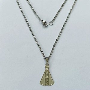 GARGANTILHA EM AÇO INOXIDÁVEL - GARGANTILHA COM PINGENTE NOSSA SENHORA APARECIDA 13MM - TAMANHO: 45CM - COMPOSIÇÃO: AÇO INOXIDÁVEL - (AÇO1400)ACGG000258