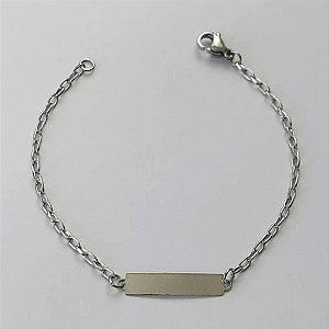 PULSEIRA EM AÇO INOXIDÁVEL (AÇO12) - PULSEIRA INFANTIL CHAPINHA LISA 20MM TAMANHO 14CM - LARGURA 1,0MM - FECHO LAGOSTA - COMPOSIÇÃO: AÇO INOXIDÁVEL - (AÇO1408)ACPS000601