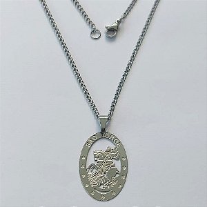 GARGANTILHA EM AÇO INOXIDÁVEL - GARGANTILHA COM PINGENTE SÃO BENTO 17MM - TAMANHO: 45CM - COMPOSIÇÃO: AÇO INOXIDÁVEL - (AÇO1453)ACGG000269