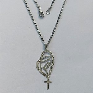 GARGANTILHA EM AÇO INOXIDÁVEL - GARGANTILHA COM PINGENTE NOSSA SENHORA APARECIDA  16MM - TAMANHO: 45CM - COMPOSIÇÃO: AÇO INOXIDÁVEL - (AÇO1457) ACGG000274