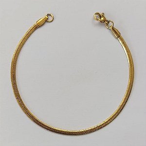 PULSEIRA EM AÇO INOXIDÁVEL DOURADA - PULSEIRA LACRAIA DOURADA - TAMANHO: 17CM - COMPOSIÇÃO: AÇO INOXIDÁVEL - (AÇO1515)ACPS000626