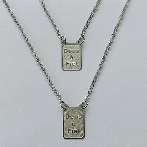 ESCAPULÁRIO EM AÇO INOXIDÁVEL - ESCAPULÁRIO DEUS É FIÉL - TAMANHO: 60CM - COMPOSIÇÃO: AÇO INOXIDÁVEL - (AÇO1549)ACES000079
