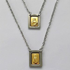ESCAPULÁRIO EM AÇO INOXIDÁVEL - ESCAPULÁRIO NOSSA SRA APARECIDA - TAMANHO: 60CM - COMPOSIÇÃO: AÇO INOXIDÁVEL - (AÇO1552) ACES000082