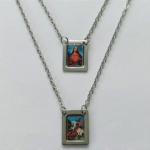 ESCAPULÁRIO EM AÇO INOXIDÁVEL - ESCAPULÁRIO SÃO JORGE- TAMANHO: 60CM - COMPOSIÇÃO: AÇO INOXIDÁVEL - (AÇO1558) ACES000088
