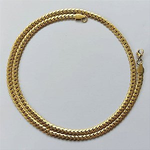 CORRENTE EM AÇO INOXIDÁVEL DOURADO  - CORRENTE 50CM LARGURA 4MM FECHO LAGOSTA COMPOSIÇÃO: AÇO INOXIDÁVEL - (AÇO1578) ACCR000172