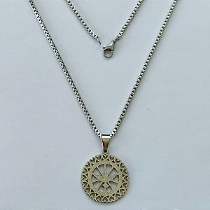 GARGANTILHA EM AÇO INOXIDÁVEL -  GARGANTILHA 50CM (ACO1035) PINGENTE ESPÍRITO SANTO 20MM  FECHO LAGOSTA COMPOSIÇÃO: AÇO INOXIDÁVEL - (AÇO1590)ACGG000302