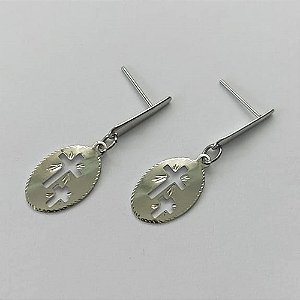 BRINCO EM AÇO INOXIDÁVEL- BRINCO DE PINO PINGENTE CRUCIFIXO 9MM - COMPOSIÇÃO: AÇO INOXIDÁVEL - (AÇO1609)ACBR000228