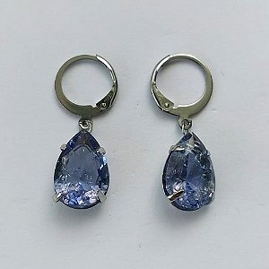 BRINCO EM AÇO INOXIDÁVEL - BRINCOS ARGOLAS DE PRESSÃO COM PINGENTES EM ZIRCÔNIAS FUSION LILÁS 10X14MM - COMPOSIÇÃO: AÇO INOXIDÁVEL - (AÇO1686)ACBR000249