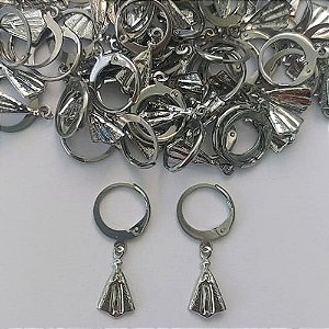 BRINCO EM AÇO INOXIDÁVEL- BRINCOS ARGOLAS DE PRESSÃO COM PINGENTE NOSSA SENHORA APARECIDA 6MM - COMPOSIÇÃO: AÇO INOXIDÁVEL - (AÇO1746))- ACBR000277
