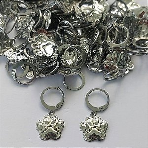 BRINCO EM AÇO INOXIDÁVEL - BRINCOS ARGOLAS DE PRESSÃO COM PINGENTE PATINHA 12X13MM - COMPOSIÇÃO: AÇO INOXIDÁVEL - (AÇO1738)- ACBR000284
