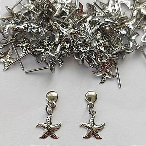 BRINCO EM AÇO INOXIDÁVEL- BRINCO DE PINO COM PINGENTE DE ESTRELA DO MAR 8MM - COMPOSIÇÃO: AÇO INOXIDÁVEL - (AÇO1769) ACBR000297