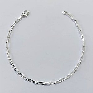 PULSEIRA FOLHEADA A PRATA COM 50 MILÉSIMOS + VERNIZ DIAMOND - PULSEIRA 23CM LARGURA 3MM PRPS001120