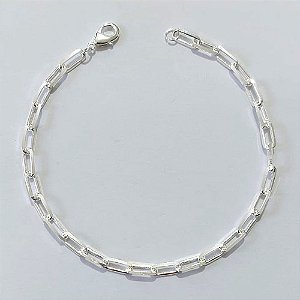PULSEIRA FOLHEADA A PRATA COM 50 MILÉSIMOS + VERNIZ DIAMOND - PULSEIRA 20CM LARGURA 4MM PRPS001122