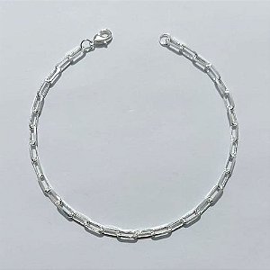 PULSEIRA FOLHEADA A PRATA COM 50 MILÉSIMOS + VERNIZ DIAMOND - PULSEIRA 20CM LARGURA 3,4MM PRPS001126