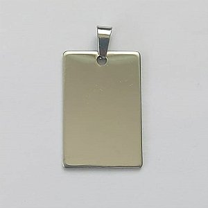 PINGENTE EM AÇO INOXIDÁVEL - PINGENTE PLAQUINHA RETANGULAR PARA GRAVAÇÃO 20X30MM - COMPOSIÇÃO: AÇO INOXIDÁVEL (AÇO1864) - ACPG000078