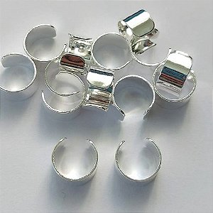 BRINCO FOLHEADA A PRATA COM 50 MILÉSIMOS + VERNIZ DIAMOND - BRINCO EAR CUFF LISO 10MM(UNIDADE) (PRA283) PRBR001124