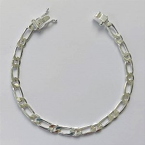 PULSEIRA FOLHEADA A PRATA COM 50 MILÉSIMOS + VERNIZ DIAMOND - PULSEIRA 1X1 19CM LARGURA 5MM - FECHO GAVETA COM TRAVA (PRA288) PRPS001147