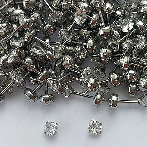 BRINCO EM AÇO INOXIDÁVEL - BRINCO DE PINO COM ZIRCÔNIA 3MM E TARRAXA BABY - COMPOSIÇÃO: AÇO INOXIDÁVEL - (AÇO1888) ACBR000331