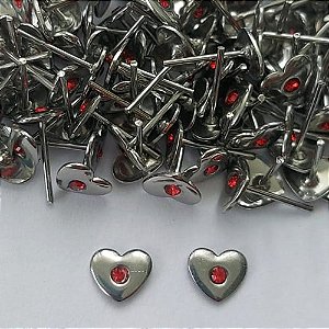 BRINCO EM AÇO INOXIDÁVEL - BRINCO DE PINO CORAÇÃO COM ZIRCÔNIA VERMELHA 7MM  - COMPOSIÇÃO: AÇO INOXIDÁVEL - (AÇO1892) ACBR000335