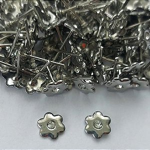 BRINCO EM AÇO INOXIDÁVEL - BRINCO DE PINO FLOR COM ZIRCÔNIA 6MM  - COMPOSIÇÃO: AÇO INOXIDÁVEL - (AÇO1899) ACBR000342