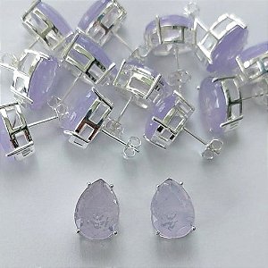 BRINCO FOLHEADA A PRATA COM 50 MILÉSIMOS + VERNIZ DIAMOND - BRINCO DE PINO BASE ALTA FUSÃO LILÁS 10X14MM (PRA346)(PAR) PRBR001152