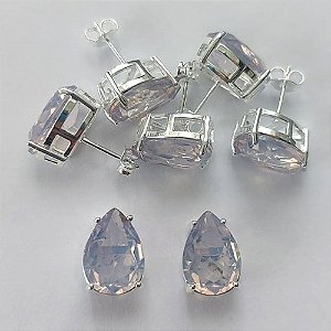 BRINCO FOLHEADA A PRATA COM 50 MILÉSIMOS + VERNIZ DIAMOND - BRINCO DE PINO BASE ALTA FUSÃO LILÁS 10X14MM (PRA357)(PAR) PRBR001161
