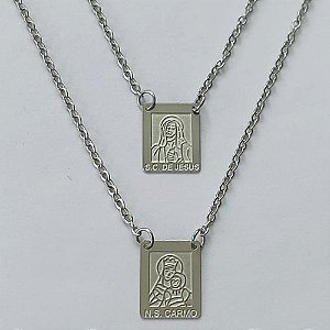 ESCAPULÁRIO EM AÇO INOXIDÁVEL - ESCAPULÁRIO NOSSA SRA DO CARMO - TAMANHO: 60CM - COMPOSIÇÃO: AÇO INOXIDÁVEL - (AÇO1960) ACES000093