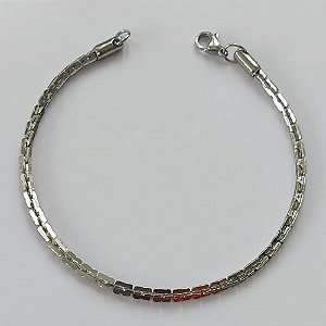 PULSEIRA EM AÇO INOXIDÁVEL -  TAMANHO 18CM - LARGURA 2MM - FECHO LAGOSTA - COMPOSIÇÃO: AÇO INOXIDÁVEL -  (AÇO1991) ACPS000700