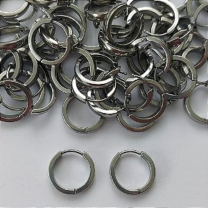 BRINCO EM AÇO INOXIDÁVEL - BRINCO ARGOLA DE PRESSÃO 10MM - COMPOSIÇÃO: AÇO INOXIDÁVEL - (AÇO1997) ACBR000399