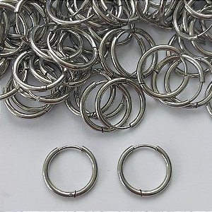 BRINCO EM AÇO INOXIDÁVEL - BRINCO ARGOLA DE PRESSÃO 14MM - (CX.120) COMPOSIÇÃO: AÇO INOXIDÁVEL - (AÇO2000) ACBR000396