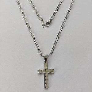 GARGANTILHA EM AÇO INOXIDÁVEL - (12753) GARGANTILHA COM CORRENTE 60CM E PINGENTE CRUCIFIXO 18X30MM - COMPOSIÇÃO: AÇO INOXIDÁVEL - (AÇO2010) ACGG000431