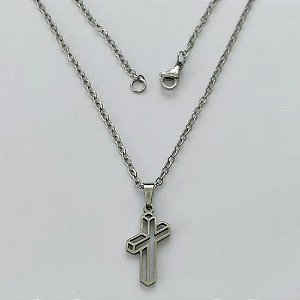 GARGANTILHA EM AÇO INOXIDÁVEL - (AÇO03) GARGANTILHA COM CORRENTE 50CM E PINGENTE CRUCIFIXO 9X20MM - COMPOSIÇÃO: AÇO INOXIDÁVEL - (AÇO2025) ACGG000441