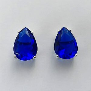 BRINCO FOLHEADA A PRATA COM 50 MILÉSIMOS + VERNIZ DIAMOND - BRINCO DE PINO BASE ALTA FUSÃO AZUL ESCURO 10X14MM (PRA468) PRBR001225