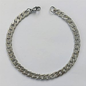 PULSEIRA EM AÇO INOXIDÁVEL - LARGURA 5MM  TAMANHO 20CM - - FECHO LAGOSTA - COMPOSIÇÃO: AÇO INOXIDÁVEL -  (AÇO2053) ACPS000708