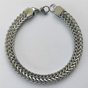 PULSEIRA EM AÇO INOXIDÁVEL - LARGURA 7MM  TAMANHO 18CM - - FECHO LAGOSTA - COMPOSIÇÃO: AÇO INOXIDÁVEL -  (AÇO2054) ACPS000709